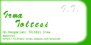 irma toltesi business card